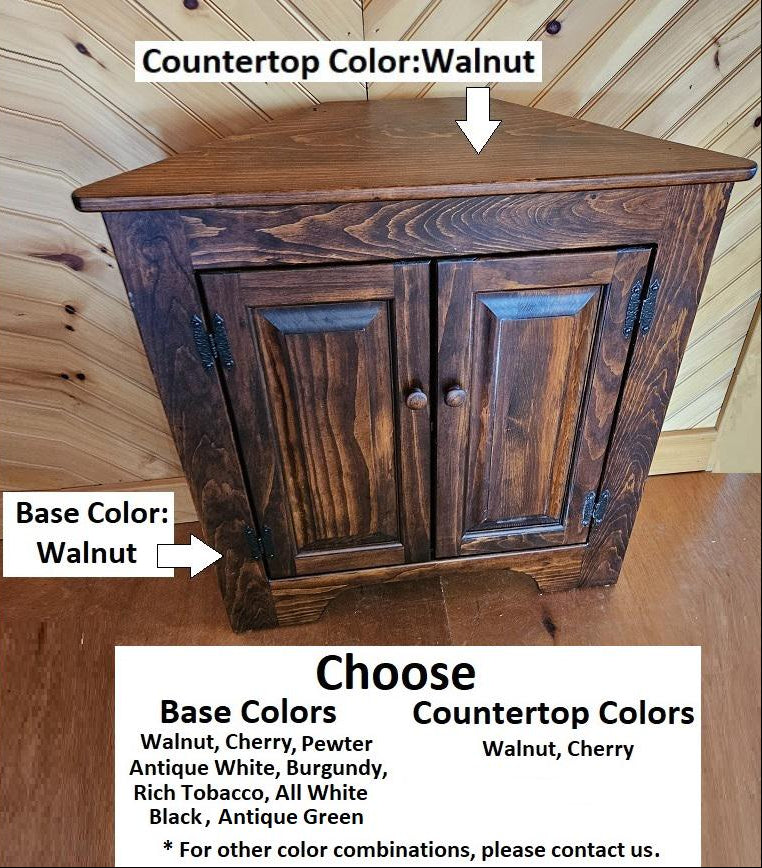 Corner Cabinet 2 Doors - Amish Furniture - Free Shipping - Primitive - Storage - TV Cabinet -Amish Handmade - Multipurpose Cabinet - Rustic