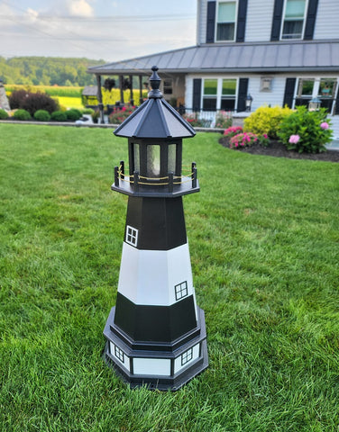 Tybee Island Solar Lighthouse - Amish Handmade - Landmark Replica - Lawn Lighthouse