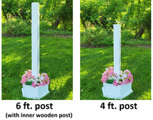 Load image into Gallery viewer, Planter Kit For Birdhouses and Bird Feeders - White - Set of Planter &amp; Post - Amish Handmade - Bird Lovers - Flowers - Outdoor Décor
