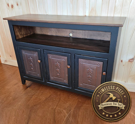 TV Stand - 3 Door Cabinet - Primitive - Storage - TV Cabinet - Amish Handmade - Multipurpose Cabinet - Rustic - Case Goods - Fully Assembled - Cabinets, Dresser, Table