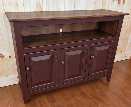 TV Stand - 3 Door Cabinet - Primitive - Storage - TV Cabinet - Amish Handmade - Multipurpose Cabinet - Rustic - Case Goods - Fully Assembled
