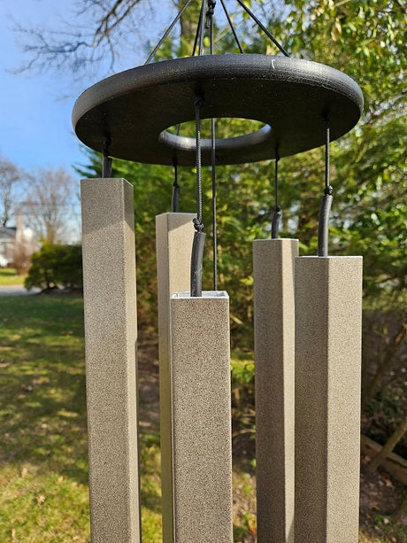 43"-73" Wind Chimes Amish Handmade - Mocha - Aluminum Tubes - Deep Tone - Sound Healing - Outdoor Decor - Wind Bells - Meditation - Nature