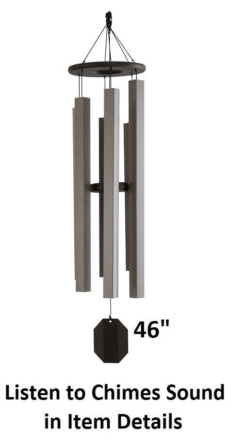 43"-73" Wind Chimes Amish Handmade - Mocha - Aluminum Tubes - Deep Tone - Sound Healing - Outdoor Decor - Wind Bells - Meditation - Nature