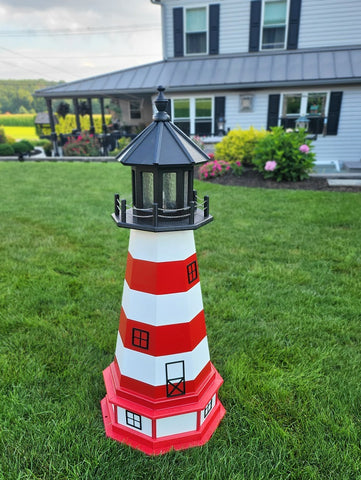 Assateague Solar Lighthouse - Amish Handmade - Landmark Replica - Lawn Lighthouse