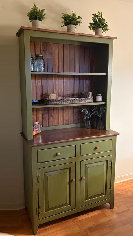 Amish Handmade Bookcase Cabinet - Large Cabinet Hutch- Multipurpose Cabinet Drawers - Farmhouse - Storage - Rustic - Case Goods -Home Decor