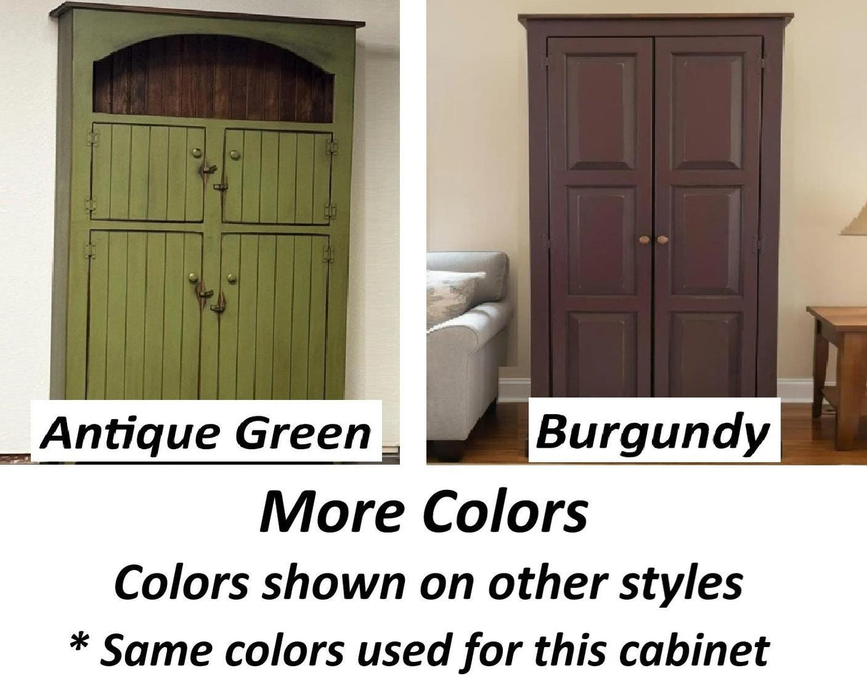 Amish Handmade Cabinet with Two Drawers, Farmhouse Furniture Wooden Hall Cabinet 2 Door Cabinet Primitive Cabinet Buffet Cabinet Home Decor