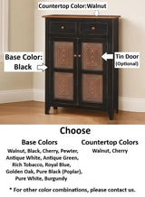 Amish Handmade Cabinet with Two Drawers, Farmhouse Furniture Wooden Hall Cabinet 2 Door Cabinet Primitive Cabinet Buffet Cabinet Home Decor