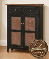 Amish Handmade Cabinet with Two Drawers, Farmhouse Furniture Wooden Hall Cabinet 2 Door Cabinet Primitive Cabinet Buffet Cabinet Home Decor