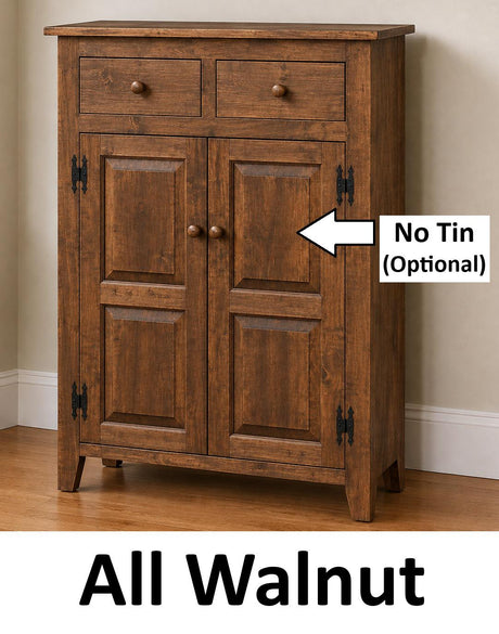 Amish Handmade Cabinet with Two Drawers, Farmhouse Furniture Wooden Hall Cabinet 2 Door Cabinet Primitive Cabinet Buffet Cabinet Home Decor