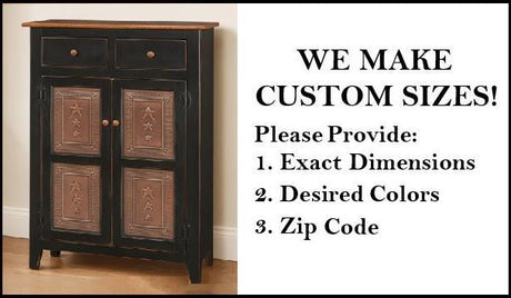 Amish Handmade Cabinet with Two Drawers, Farmhouse Furniture Wooden Hall Cabinet 2 Door Cabinet Primitive Cabinet Buffet Cabinet Home Decor