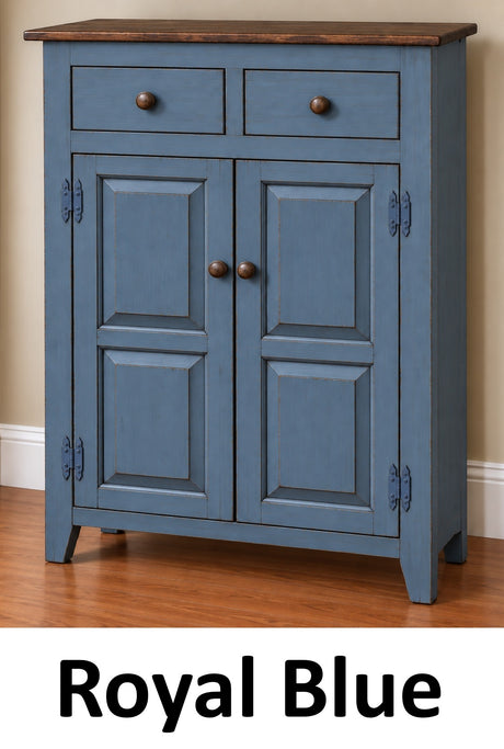 Amish Handmade Cabinet with Two Drawers, Farmhouse Furniture Wooden Hall Cabinet 2 Door Cabinet Primitive Cabinet Buffet Cabinet Home Decor