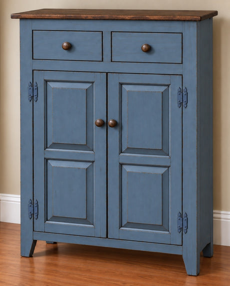 Amish Handmade Cabinet with Two Drawers, Farmhouse Furniture Wooden Hall Cabinet 2 Door Cabinet Primitive Cabinet Buffet Cabinet Home Decor