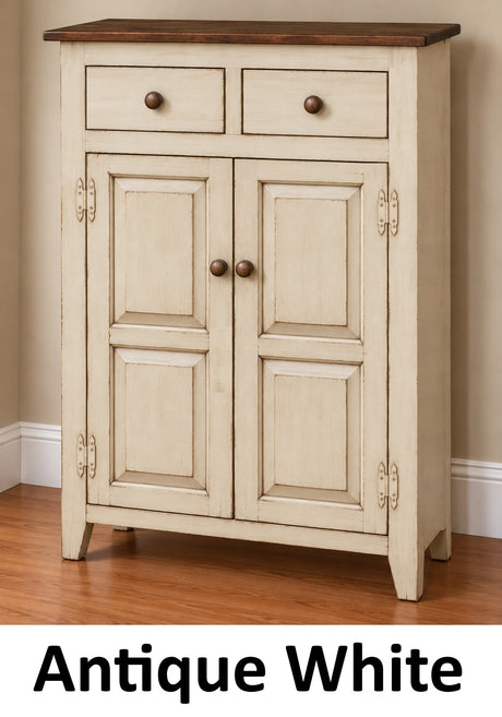 Amish Handmade Cabinet with Two Drawers, Farmhouse Furniture Wooden Hall Cabinet 2 Door Cabinet Primitive Cabinet Buffet Cabinet Home Decor