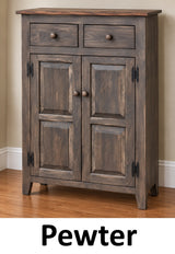 Amish Handmade Cabinet with Two Drawers, Farmhouse Furniture Wooden Hall Cabinet 2 Door Cabinet Primitive Cabinet Buffet Cabinet Home Decor