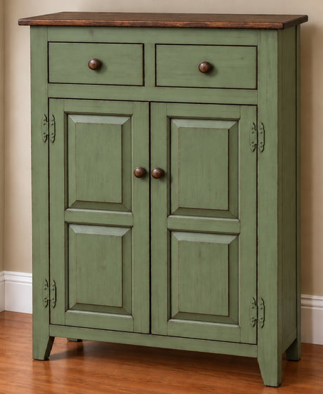 Amish Handmade Cabinet with Two Drawers, Farmhouse Furniture Wooden Hall Cabinet 2 Door Cabinet Primitive Cabinet Buffet Cabinet Home Decor