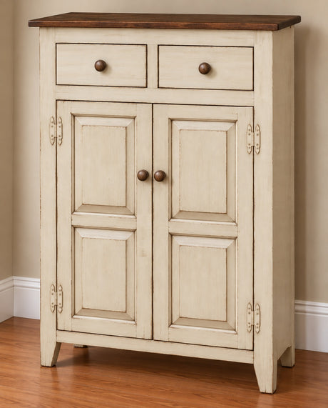 Amish Handmade Cabinet with Two Drawers, Farmhouse Furniture Wooden Hall Cabinet 2 Door Cabinet Primitive Cabinet Buffet Cabinet Home Decor