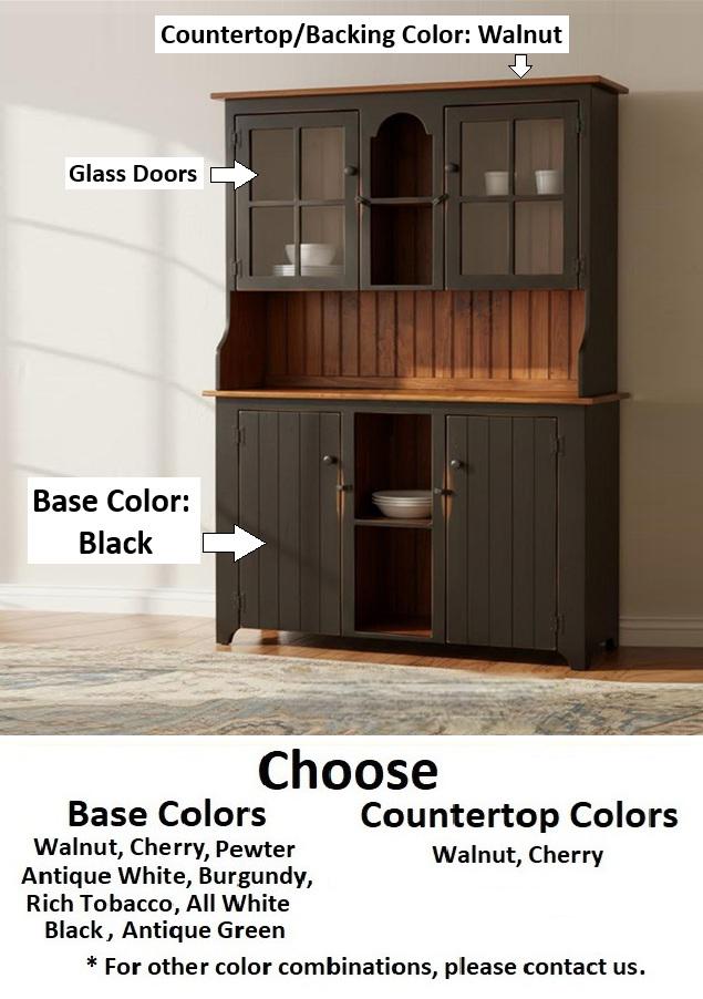 Amish Handmade Multipurpose Cabinet - China Cabinet - Glass Cabinet - Farmhouse - Organizer - Storage - Rustic - Case Goods - Home Decor