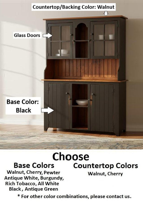 Amish Handmade Multipurpose Cabinet - China Cabinet - Glass Cabinet - Farmhouse - Organizer - Storage - Rustic - Case Goods - Home Decor