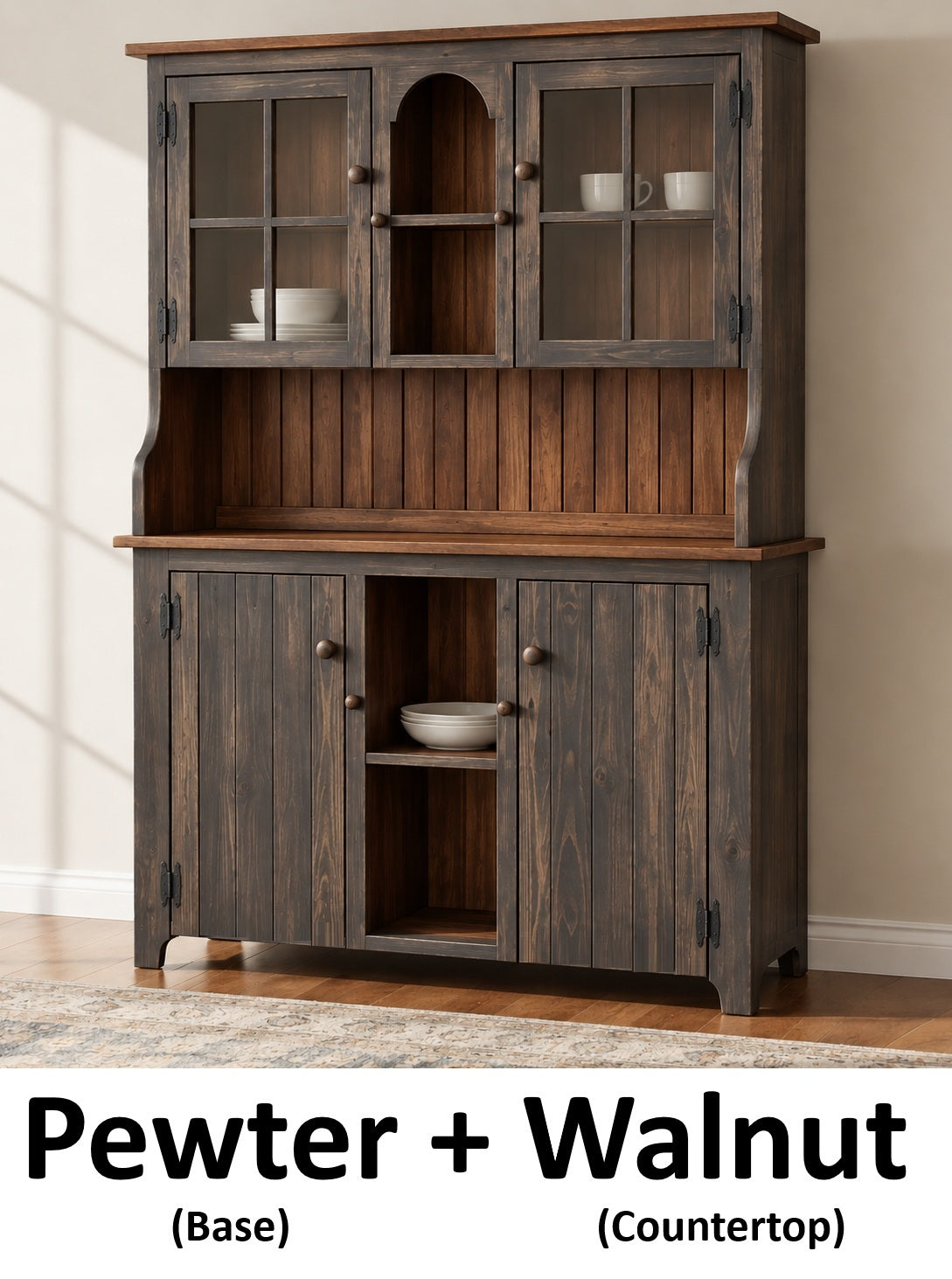 Amish Handmade Multipurpose Cabinet - China Cabinet - Glass Cabinet - Farmhouse - Organizer - Storage - Rustic - Case Goods - Home Decor