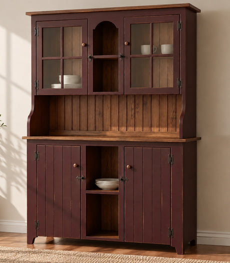 Amish Handmade Multipurpose Cabinet - China Cabinet - Glass Cabinet - Farmhouse - Organizer - Storage - Rustic - Case Goods -Home  Decor