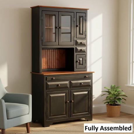 Amish Handmade Multipurpose Cabinet - China Cabinet - Glass Cabinet - Farmhouse - Organizer - Storage - Rustic - Case Goods - Home Decor
