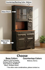 Amish Handmade Multipurpose Cabinet - China Cabinet - Glass Cabinet - Farmhouse - Organizer - Storage - Rustic - Case Goods - Home Decor