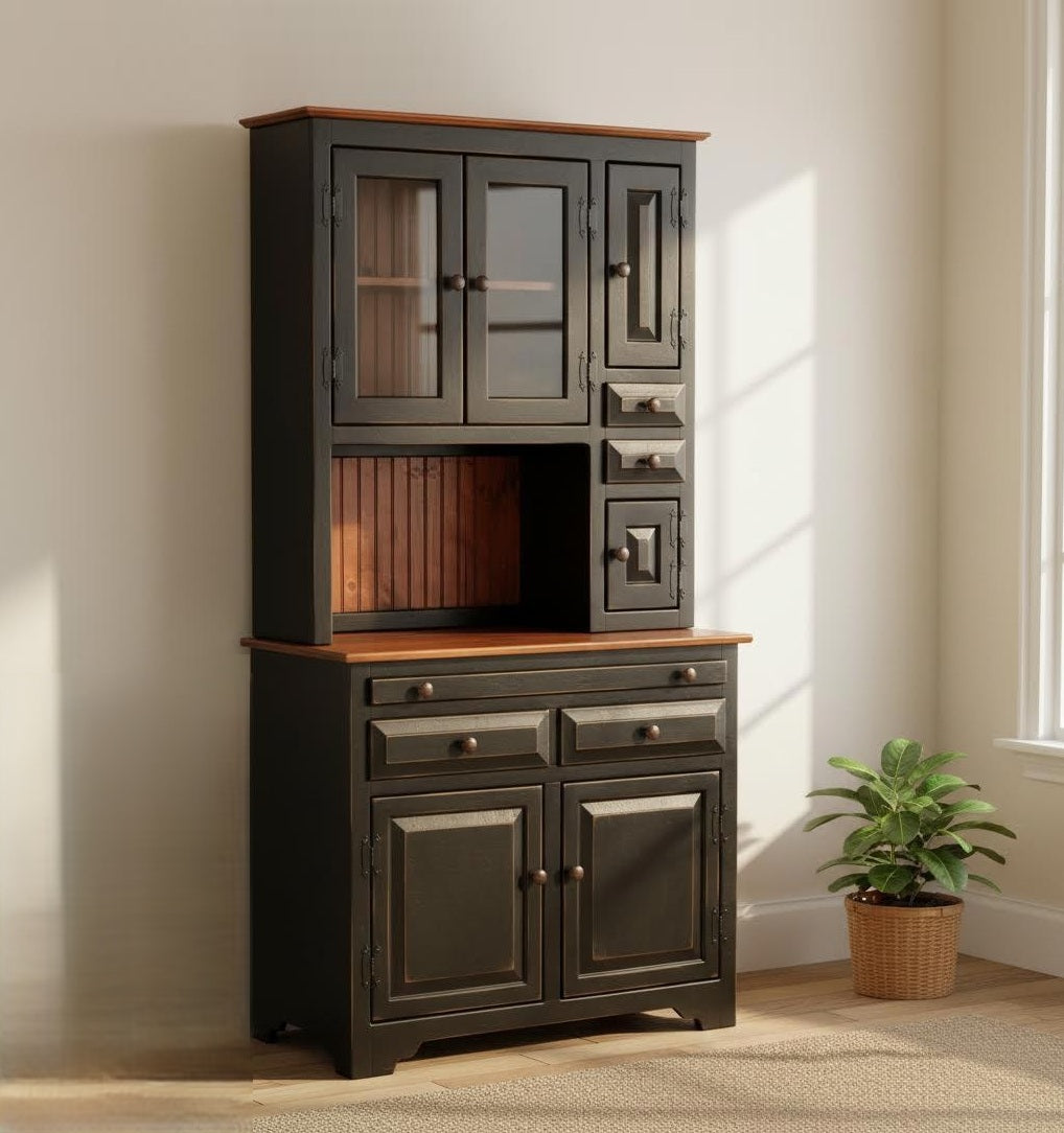 Amish Handmade Multipurpose Cabinet - China Cabinet - Glass Cabinet - Farmhouse - Organizer - Storage - Rustic - Case Goods - Home Decor