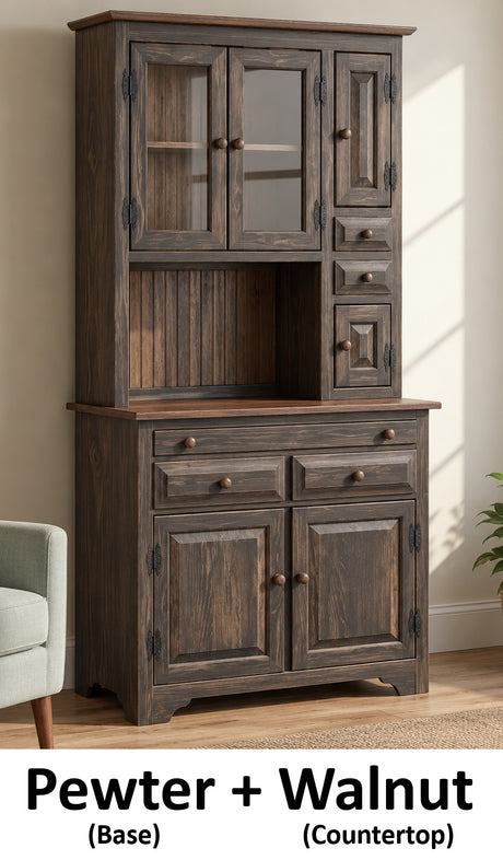 Amish Handmade Multipurpose Cabinet - China Cabinet - Glass Cabinet - Farmhouse - Organizer - Storage - Rustic - Case Goods - Home Decor