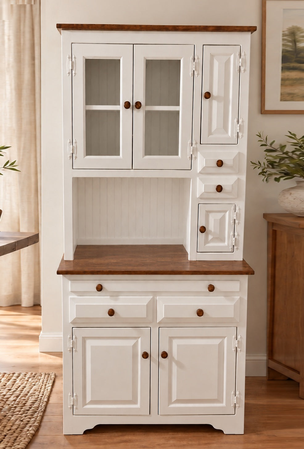 Amish Handmade Multipurpose Cabinet - China Cabinet - Glass Cabinet - Farmhouse - Organizer - Storage - Rustic - Case Goods - Home Decor