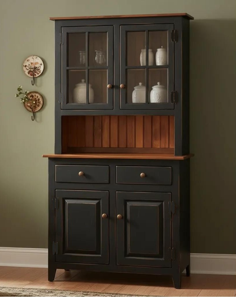 Amish Handmade Multipurpose Cabinet - Glass Cabinet - Large Cabinet - Farmhouse - Organizer - Storage - Rustic - Case Goods - Home Decor
