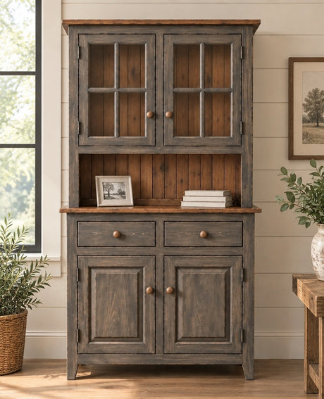 Amish Handmade Multipurpose Cabinet - Glass Cabinet - Large Cabinet - Farmhouse - Organizer - Storage - Rustic - Case Goods - Home Decor