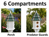 Painted Cedar Roof Birdhouse 2-8 Compartments Amish Handmade Birdhouse Handmade Maintenance Free Gifts for Bird Lovers Large Bird Houses