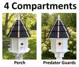 Painted Cedar Roof Birdhouse 2-8 Compartments Amish Handmade Birdhouse Handmade Maintenance Free Gifts for Bird Lovers Large Bird Houses