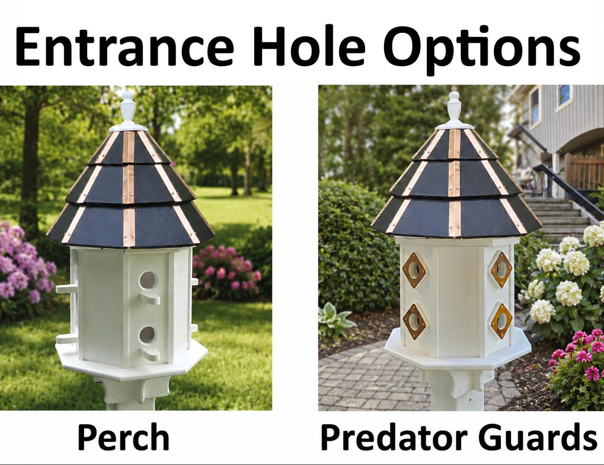 Painted Cedar Roof Birdhouse 2-8 Compartments Amish Handmade Birdhouse Handmade Maintenance Free Gifts for Bird Lovers Large Bird Houses