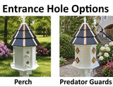 Painted Cedar Roof Birdhouse 2-8 Compartments Amish Handmade Birdhouse Handmade Maintenance Free Gifts for Bird Lovers Large Bird Houses