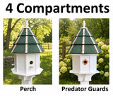 Painted Cedar Roof Birdhouse 2-8 Compartments Amish Handmade Birdhouse Handmade Maintenance Free Gifts for Bird Lovers Large Bird Houses