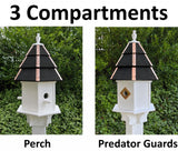 Painted Cedar Roof Birdhouse 2-8 Compartments Amish Handmade Birdhouse Handmade Maintenance Free Gifts for Bird Lovers Large Bird Houses