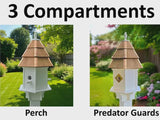 Painted Cedar Roof Birdhouse 2-8 Compartments Amish Handmade Birdhouse Handmade Maintenance Free Gifts for Bird Lovers Large Bird Houses