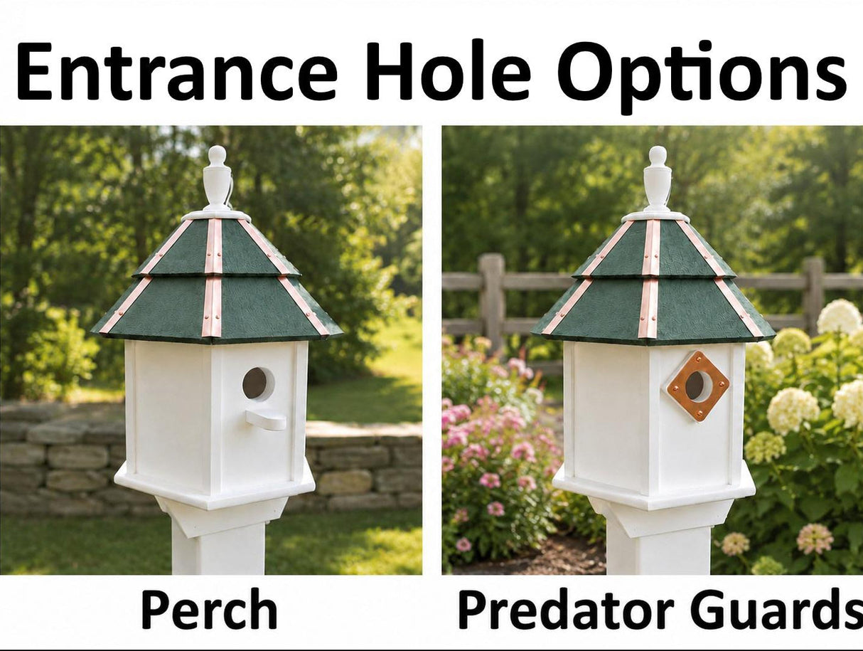 Painted Cedar Roof Birdhouse 2-8 Compartments Amish Handmade Birdhouse Handmade Maintenance Free Gifts for Bird Lovers Large Bird Houses