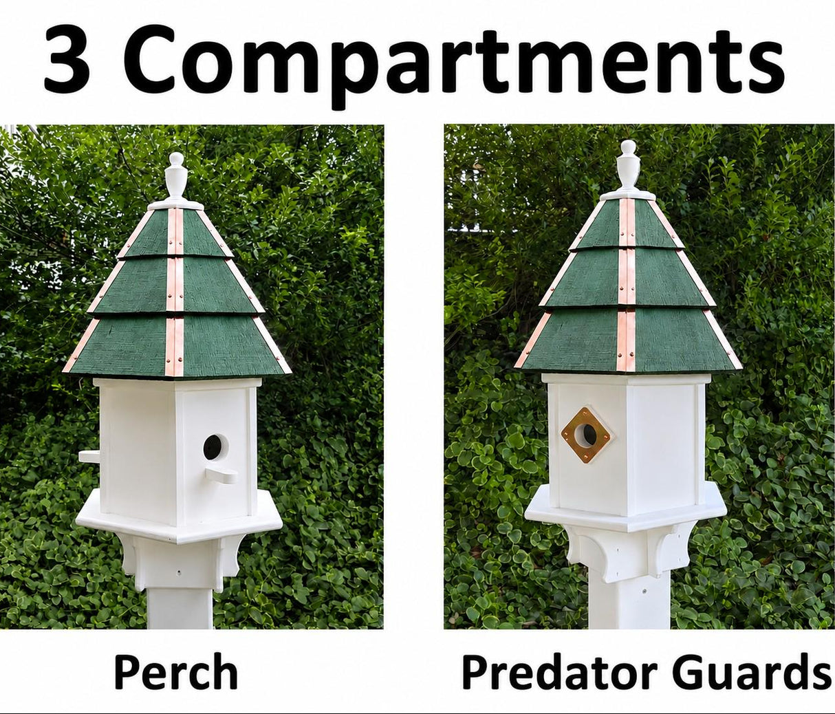 Painted Cedar Roof Birdhouse 2-8 Compartments Amish Handmade Birdhouse Handmade Maintenance Free Gifts for Bird Lovers Large Bird Houses