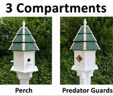 Painted Cedar Roof Birdhouse 2-8 Compartments Amish Handmade Birdhouse Handmade Maintenance Free Gifts for Bird Lovers Large Bird Houses