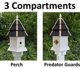 Painted Cedar Roof Birdhouse 2-8 Compartments Amish Handmade Birdhouse Handmade Maintenance Free Gifts for Bird Lovers Large Bird Houses