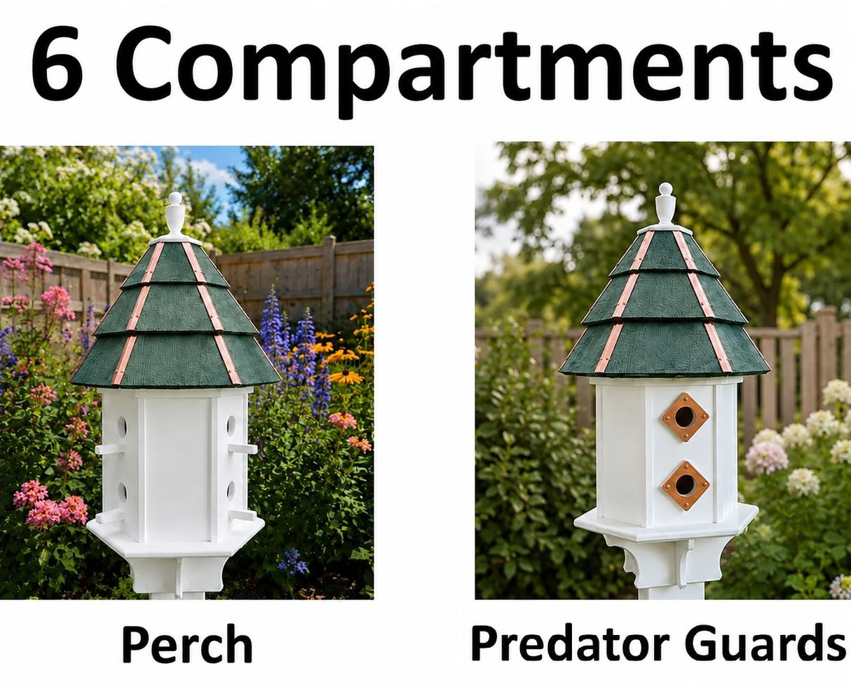Painted Cedar Roof Birdhouse 2-8 Compartments Amish Handmade Birdhouse Handmade Maintenance Free Gifts for Bird Lovers Large Bird Houses