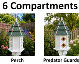 Painted Cedar Roof Birdhouse 2-8 Compartments Amish Handmade Birdhouse Handmade Maintenance Free Gifts for Bird Lovers Large Bird Houses