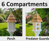 Painted Cedar Roof Birdhouse 2-8 Compartments Amish Handmade Birdhouse Handmade Maintenance Free Gifts for Bird Lovers Large Bird Houses
