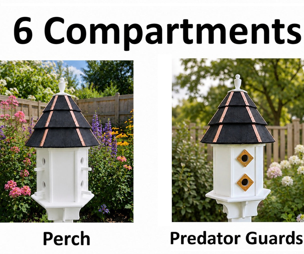 Painted Cedar Roof Birdhouse 2-8 Compartments Amish Handmade Birdhouse Handmade Maintenance Free Gifts for Bird Lovers Large Bird Houses