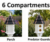 Painted Cedar Roof Birdhouse 2-8 Compartments Amish Handmade Birdhouse Handmade Maintenance Free Gifts for Bird Lovers Large Bird Houses