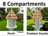 Painted Cedar Roof Birdhouse 2-8 Compartments Amish Handmade Birdhouse Handmade Maintenance Free Gifts for Bird Lovers Large Bird Houses