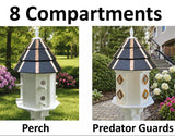 Painted Cedar Roof Birdhouse 2-8 Compartments Amish Handmade Birdhouse Handmade Maintenance Free Gifts for Bird Lovers Large Bird Houses