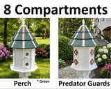 Painted Cedar Roof Birdhouse 2-8 Compartments Amish Handmade Birdhouse Handmade Maintenance Free Gifts for Bird Lovers Large Bird Houses